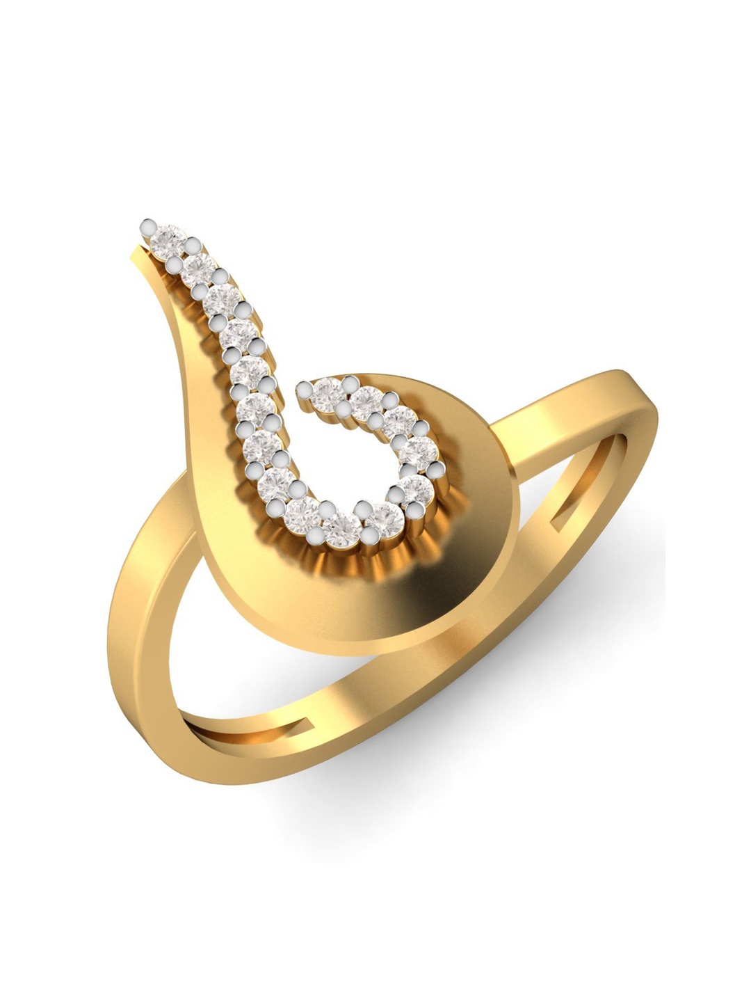 

KUBERBOX Radiant Glow 18KT Gold Diamond-Studded Ring - 2.97 gm