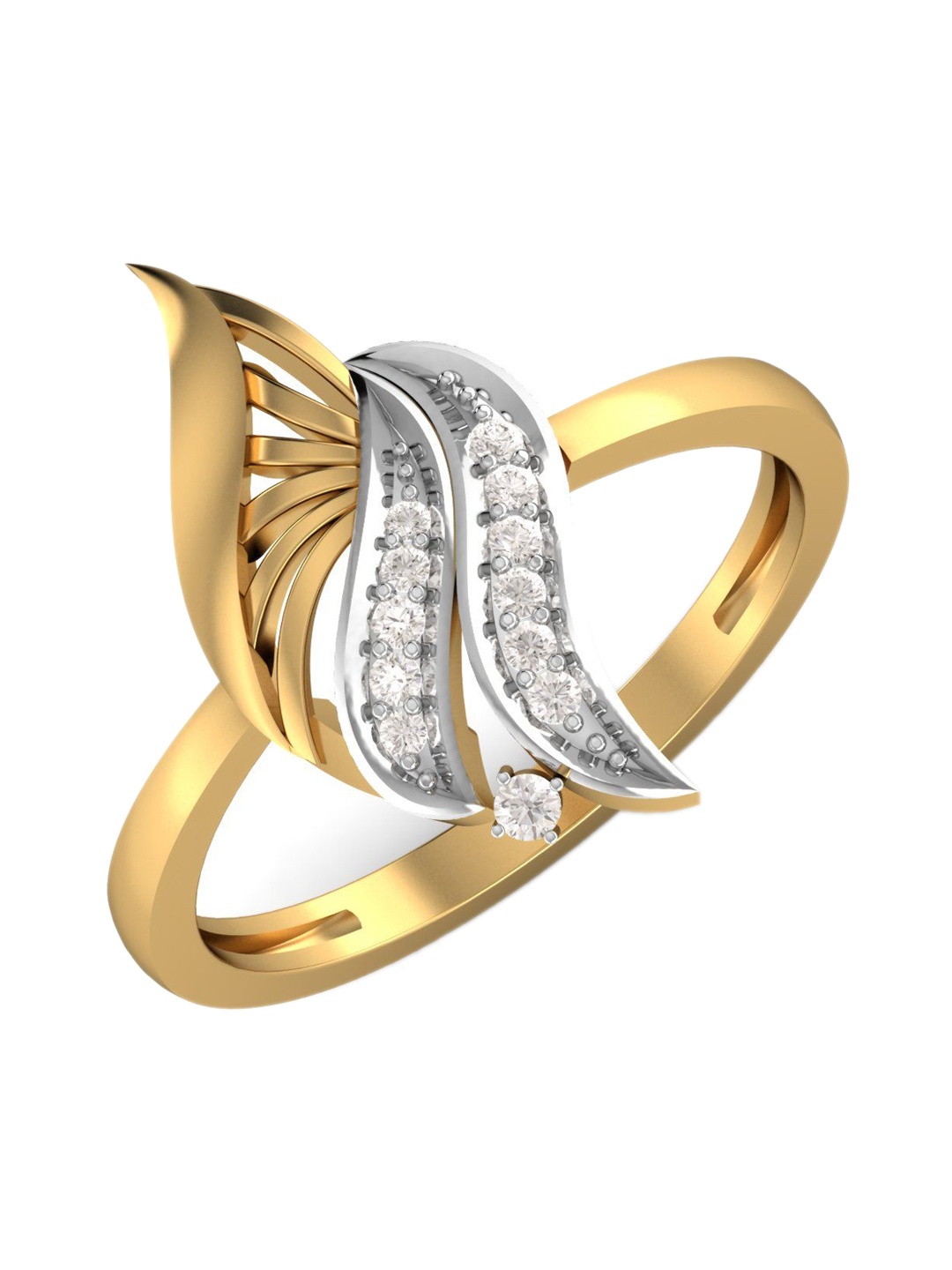 

KUBERBOX 18KT Gold The Lady Love Diamond-Studded Ring 3.11 gm