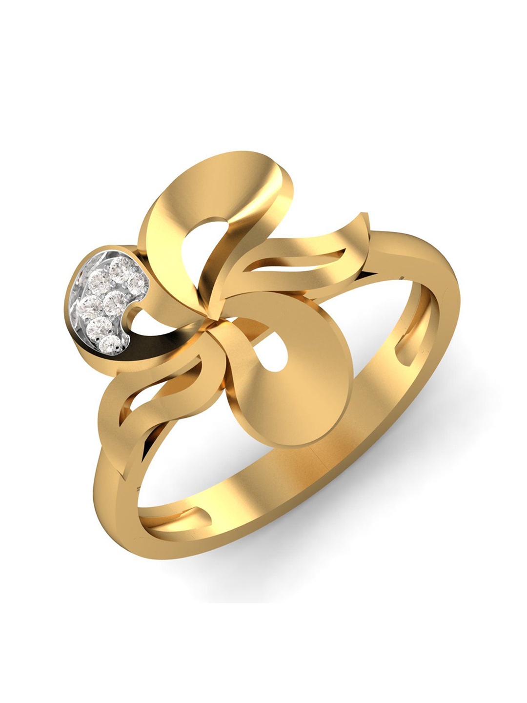 

KUBERBOX Craftsman's Pride 18KT Gold Diamond-Studded Ring -3.87gm