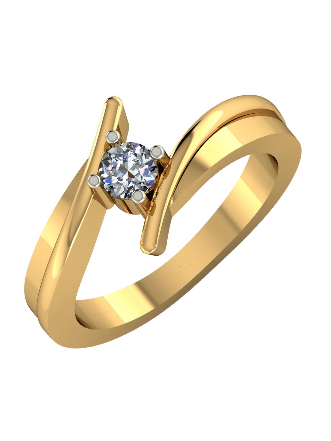 

KUBERBOX Solitaire 18KT Gold Diamond -Studded Ring -3.50gm