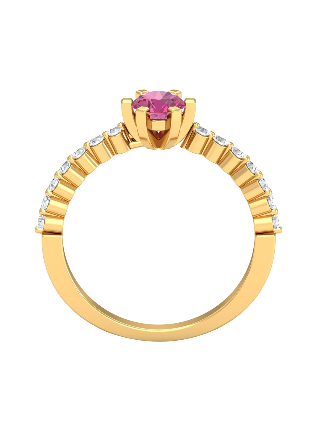 KUBERBOX 18KT Gold Entangled Sapphire Diamond-Studded Ring- 2.88 gm