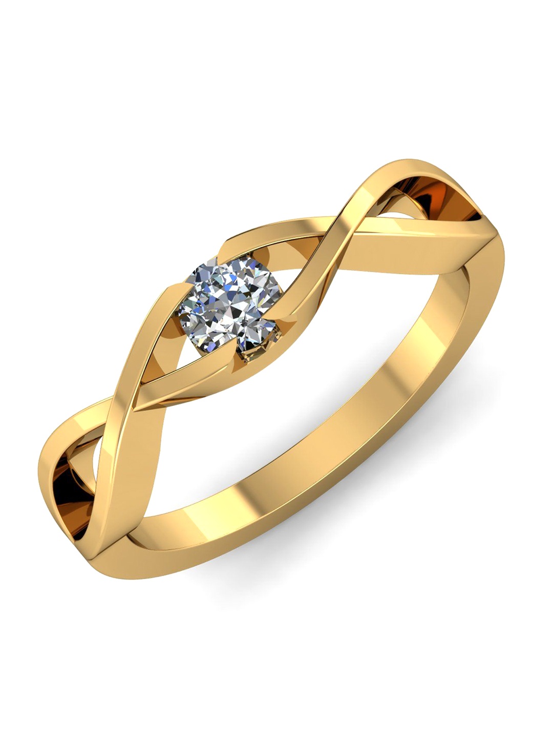 

KUBERBOX 18KT Solitaire Gold Diamond-Studded Ring -3.4 gm