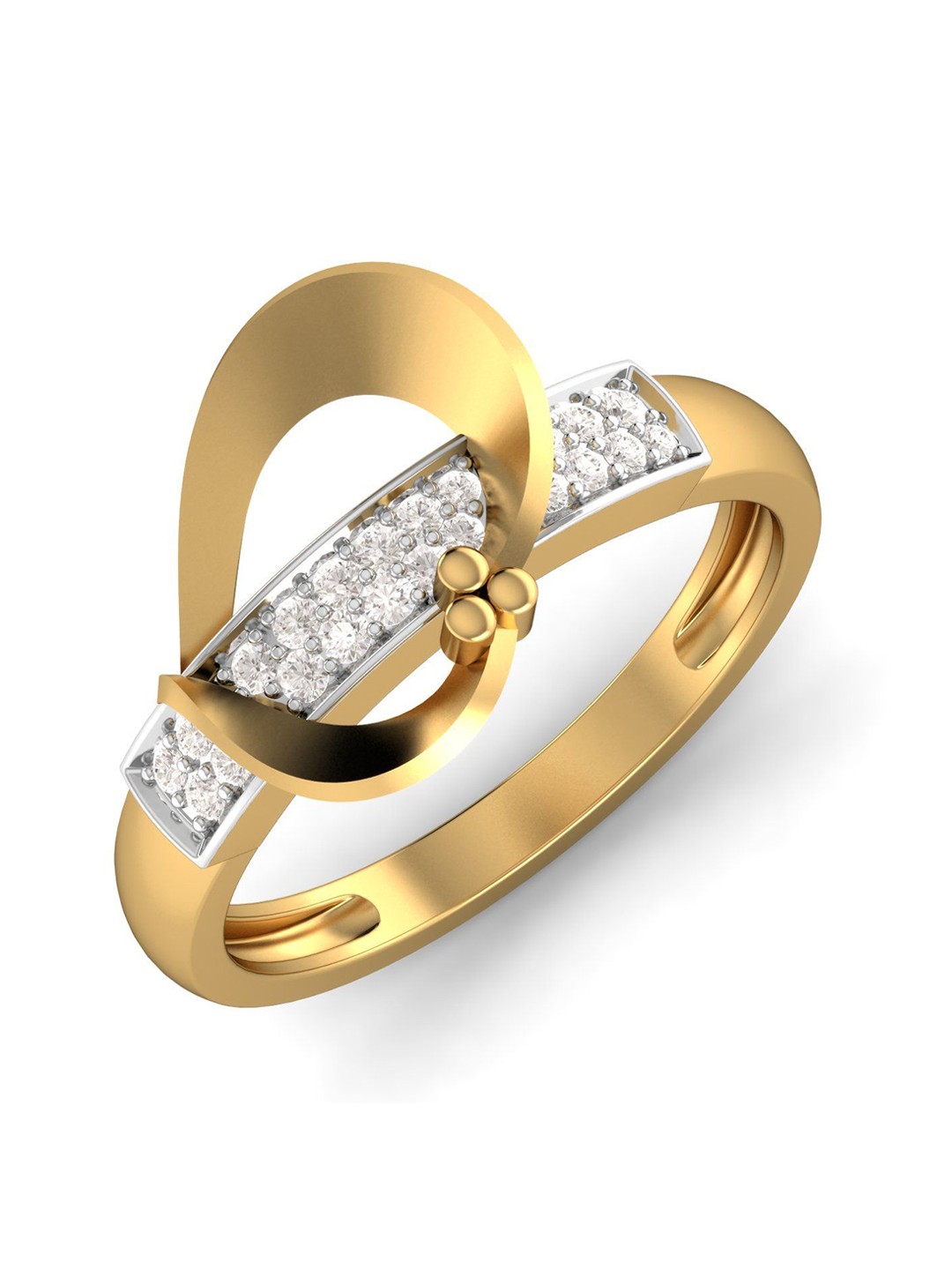 

KUBERBOX Picture Perfect 18KT Gold Diamond-Studded Ring-3.47 gm