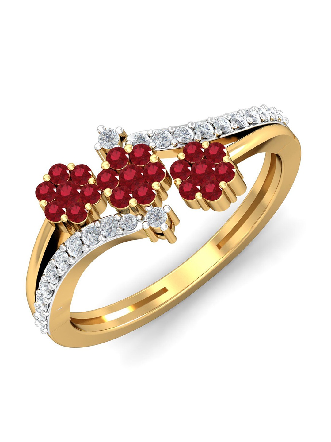 

KUBERBOX De Fte 18KT Gold Diamond-Studded Ring -4.22 gm
