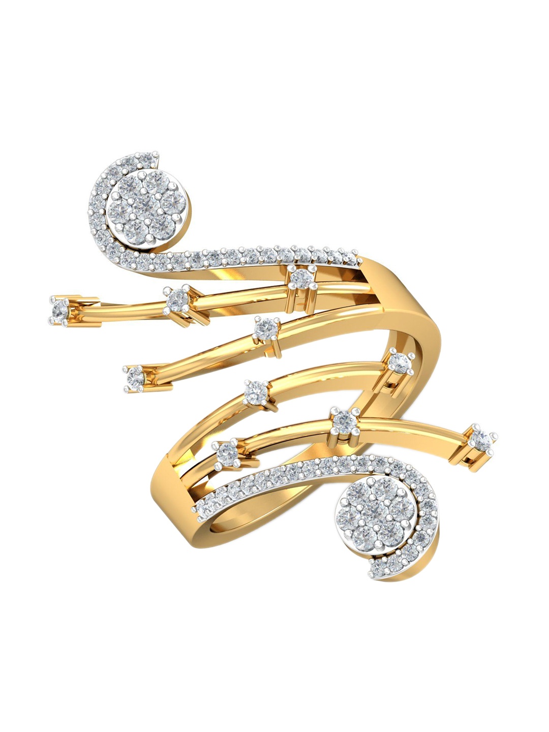 

KUBERBOX Elev Stature 18KT Gold Diamond-Studded Ring- 7.66 gm