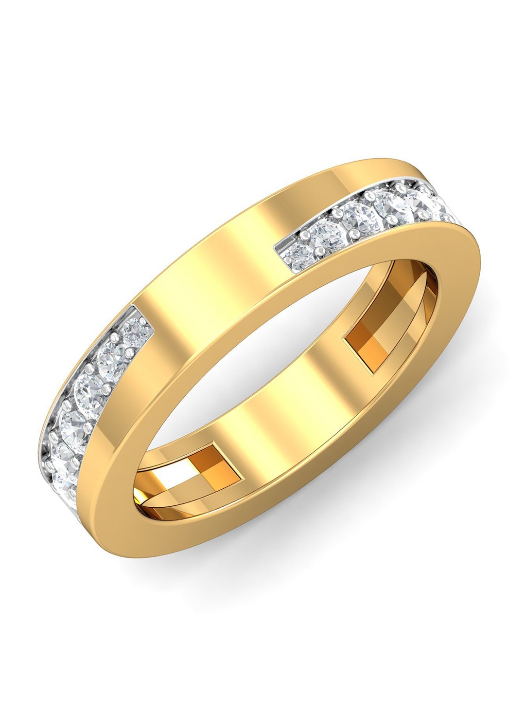 

KUBERBOX Algo 18KT Gold Diamonds Studded Ring-5.37gm