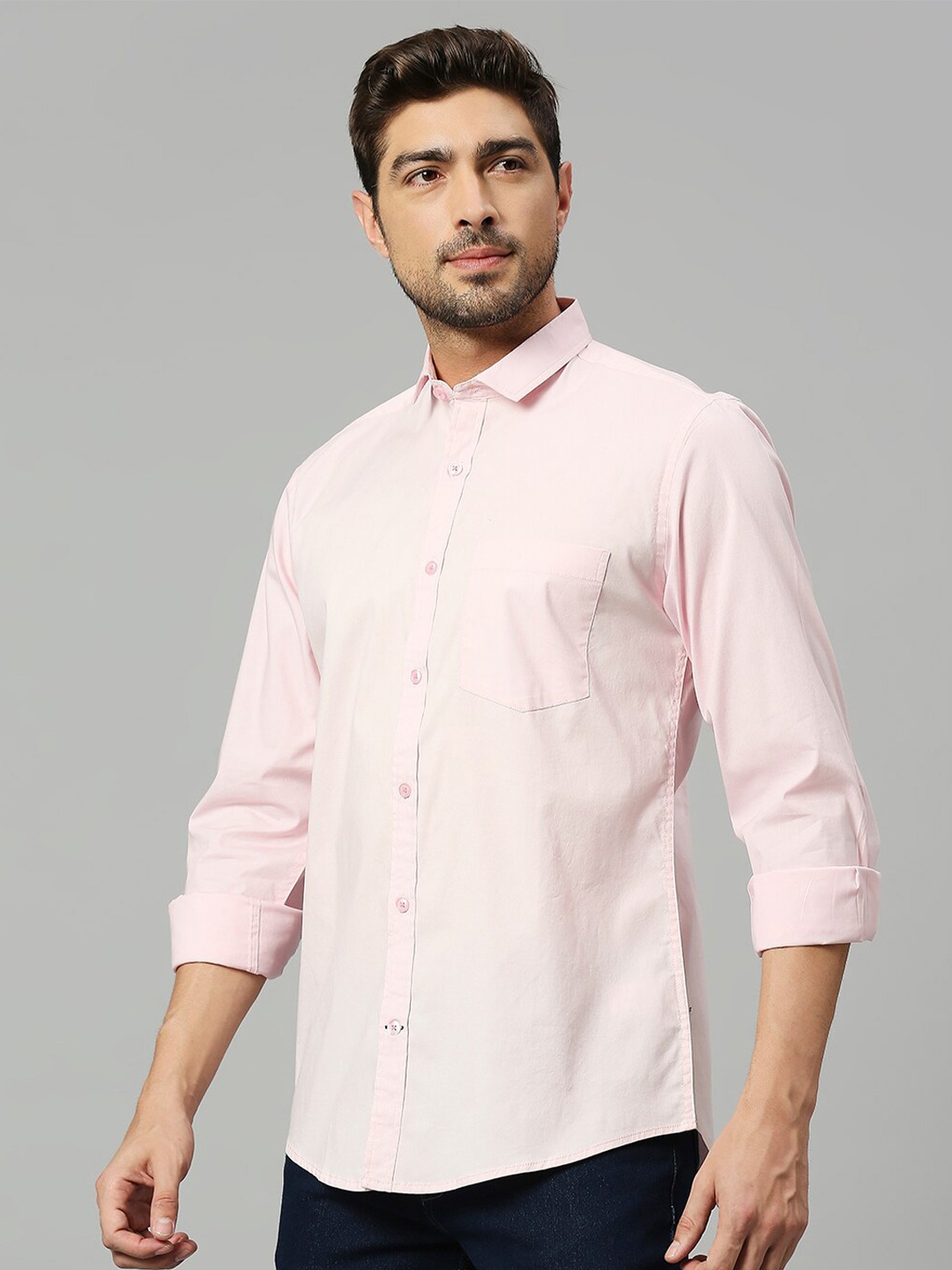 

Mast & Harbour Pink Classic Slim Fit Casual Shirt