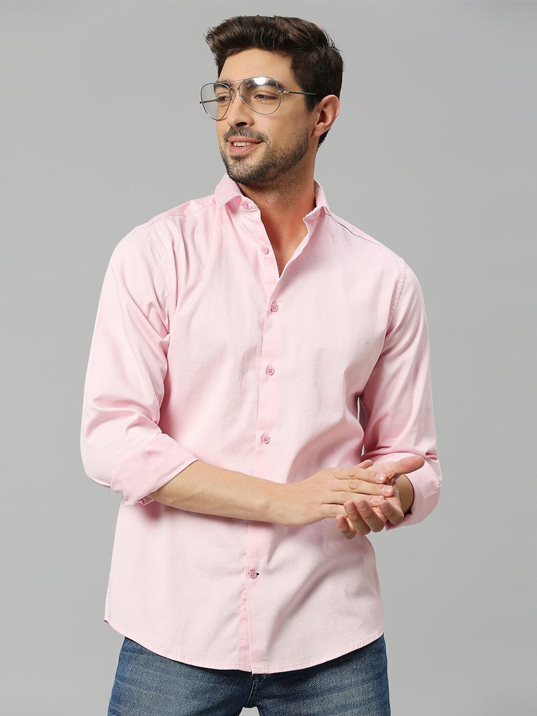 

Mast & Harbour Pink Classic Slim Fit Casual Shirt