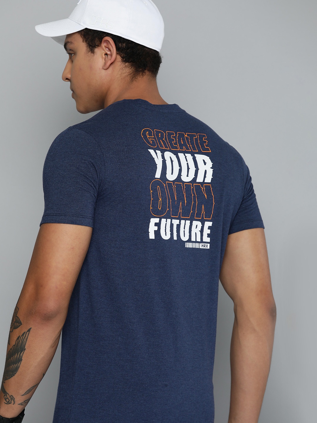 

HRX by Hrithik Roshan Men Brand Logo Printed T-shirt, Navy blue