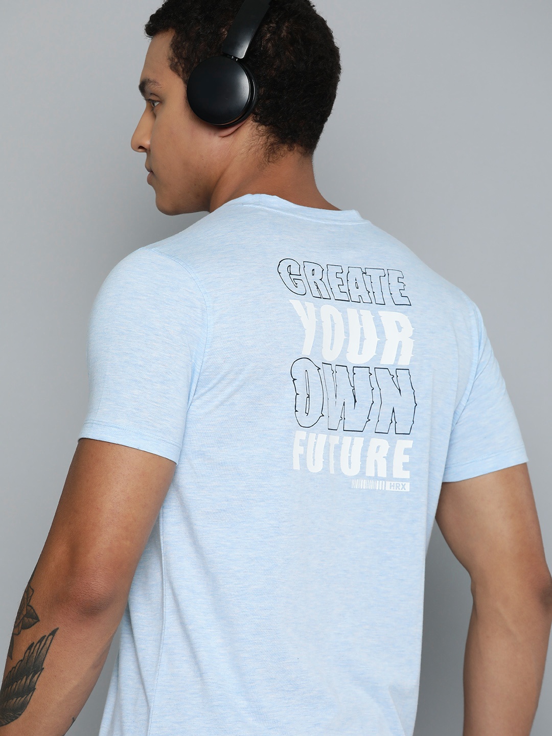 

HRX by Hrithik Roshan Men Brand Logo Printed T-shirt, Blue