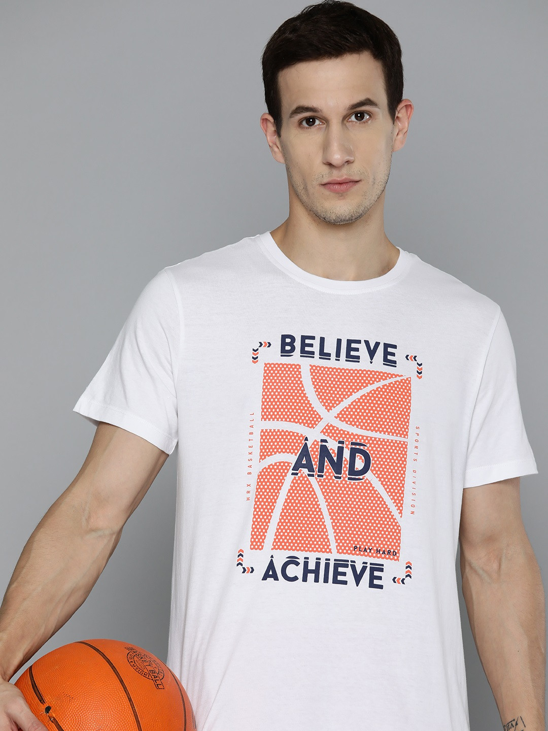 

HRX by Hrithik Roshan Men Printed Pure Cotton Bio Finish T-shirt, White