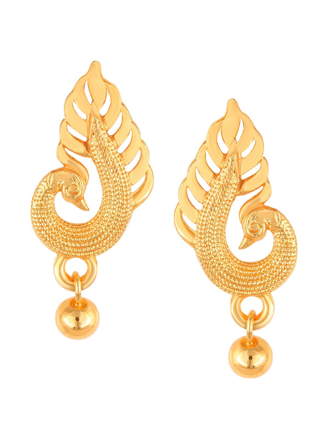 

Vighnaharta Gold-Plated Alloy Floral Drop Earrings