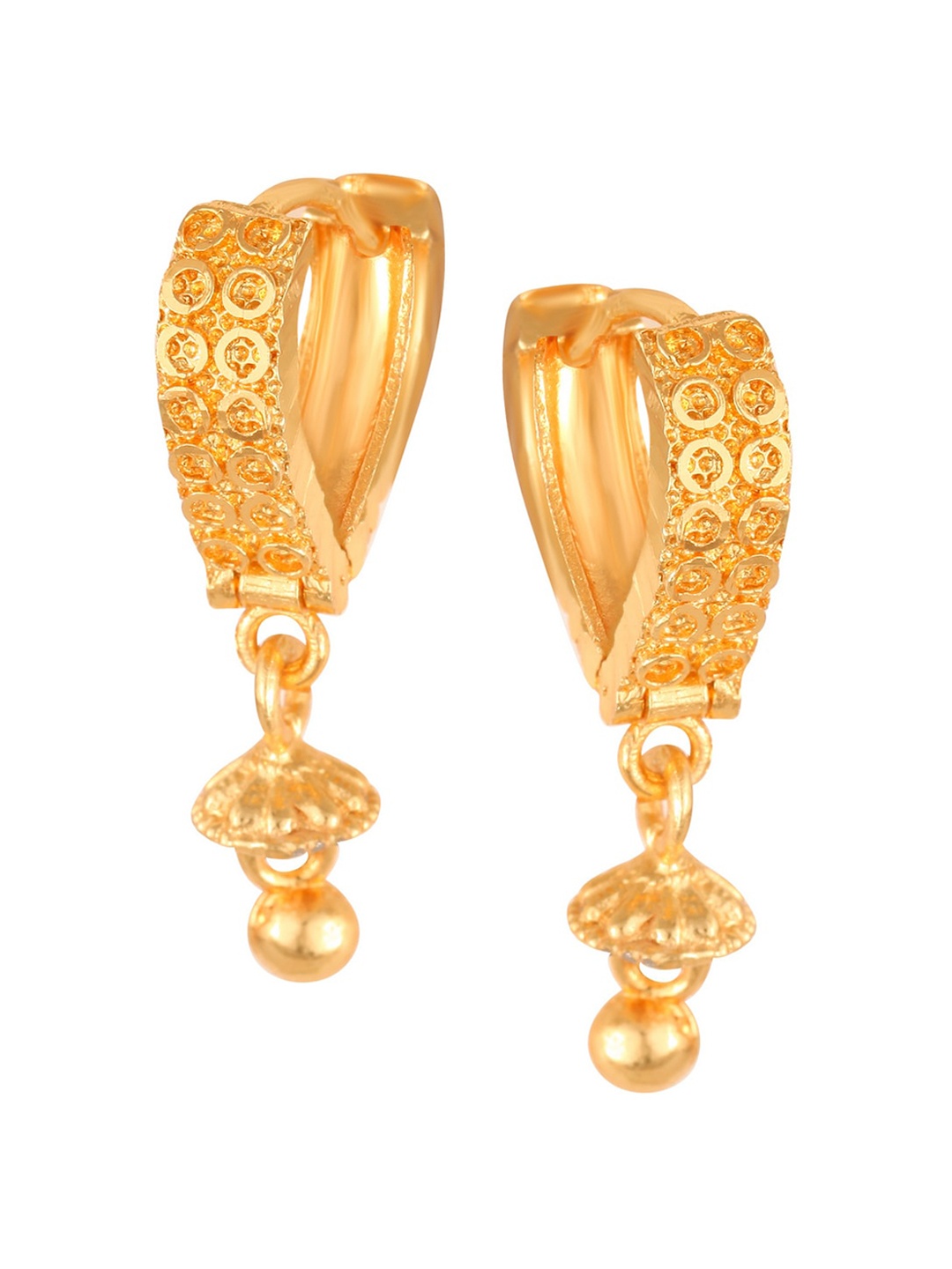 

Vighnaharta Gold-Plated Floral Drop Earrings