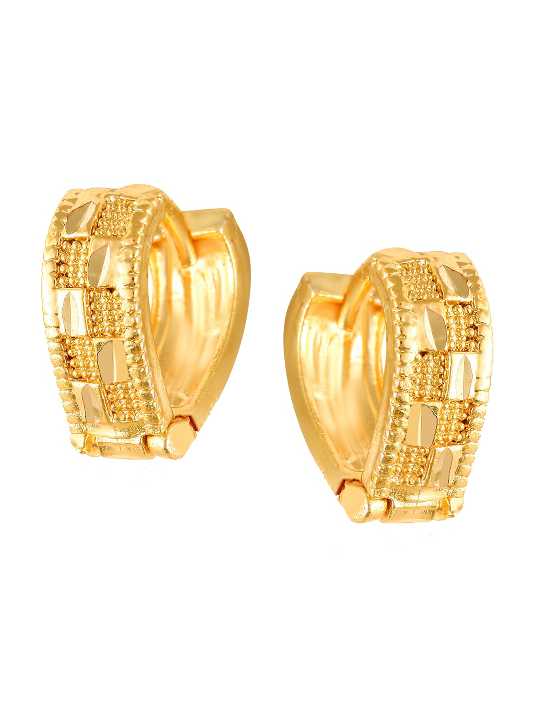 

Vighnaharta Gold-Plated Heart Shaped Hoop Earrings