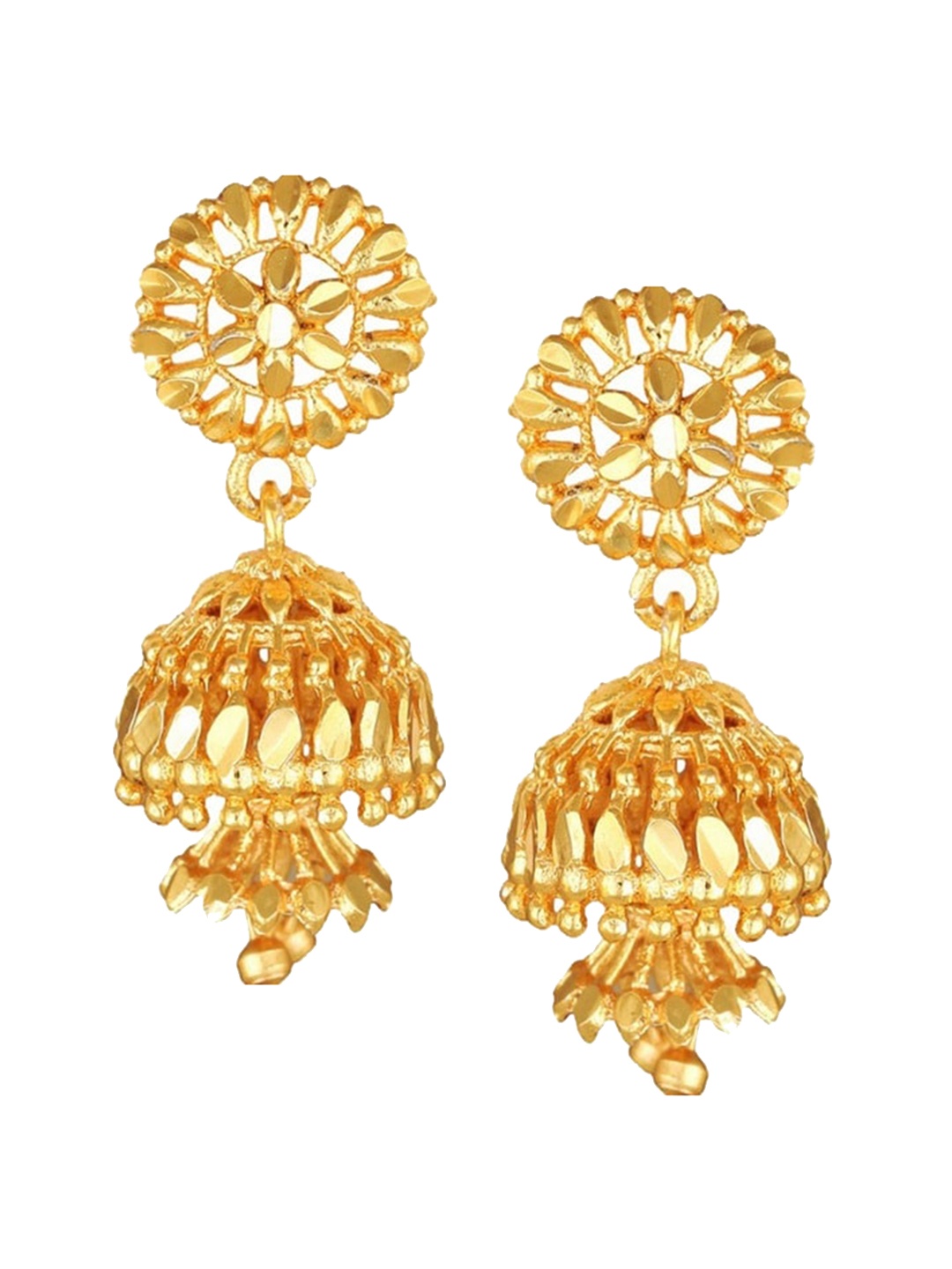 

Vighnaharta Gold-Plated Alloy Floral Jhumkas Earrings