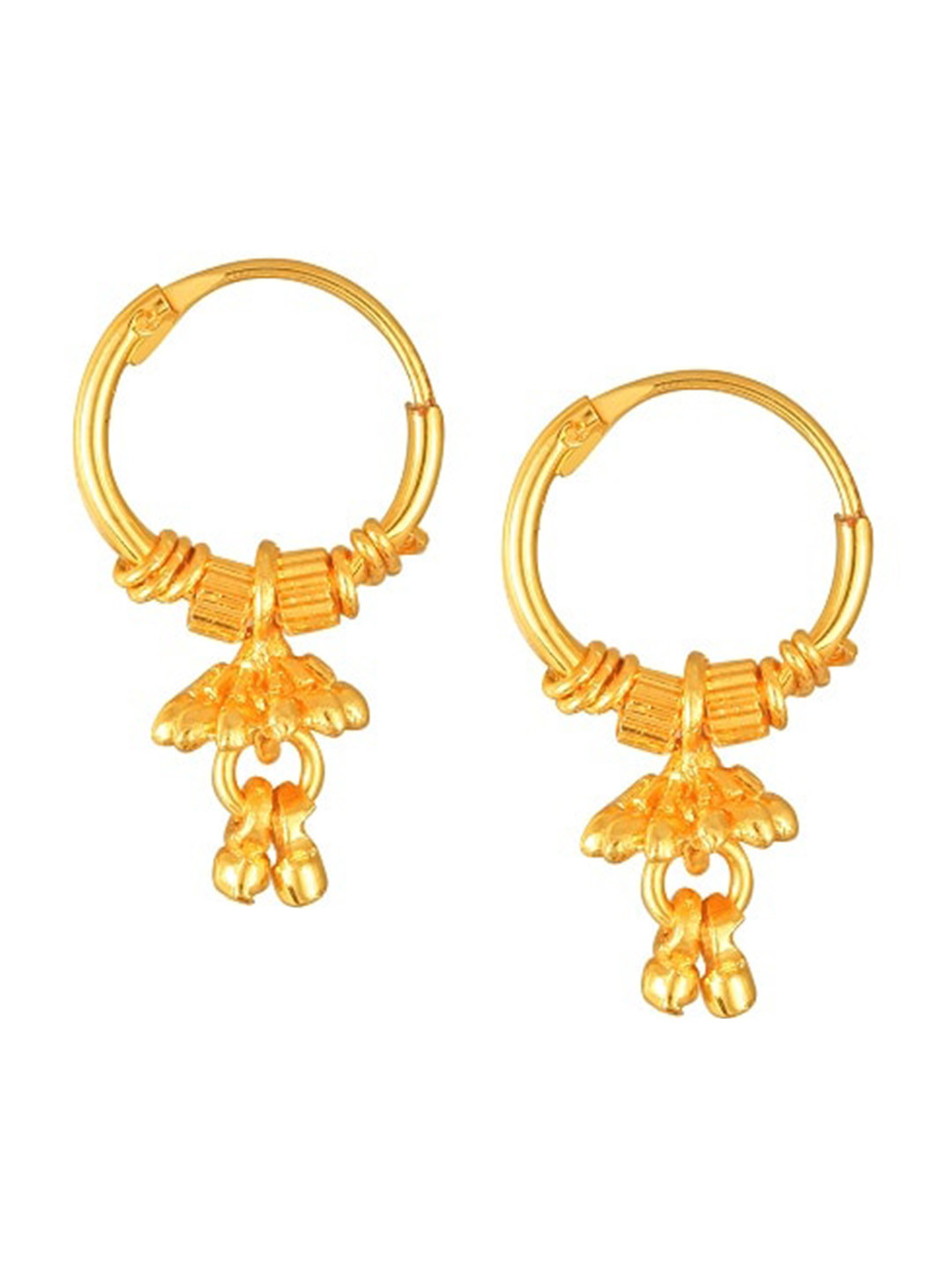 

Vighnaharta Gold-Plated Alloy Floral Hoop Earrings