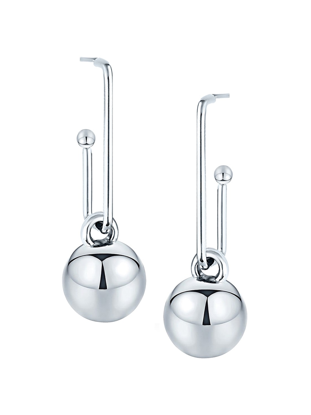 

Vighnaharta Silver-Plated Contemperory Drop Earrings