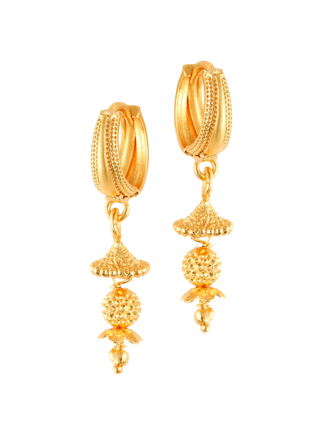 

Vighnaharta Gold-Plated Floral Hoop Earrings