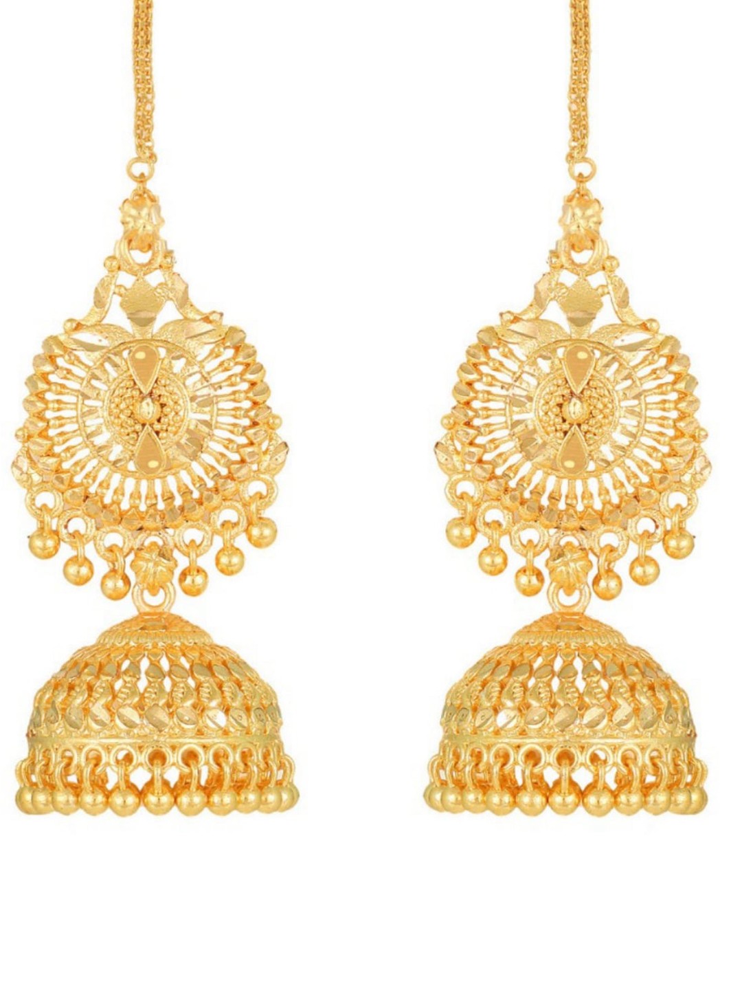 

Vighnaharta Gold-Plated Dome Shaped Jhumkas