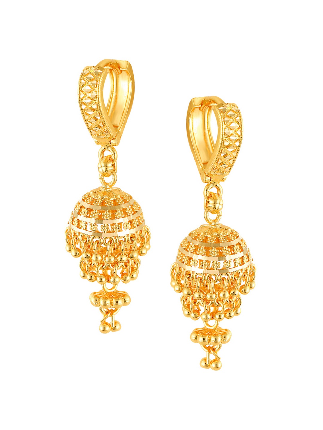 

Vighnaharta Gold-Plated Floral Jhumkas