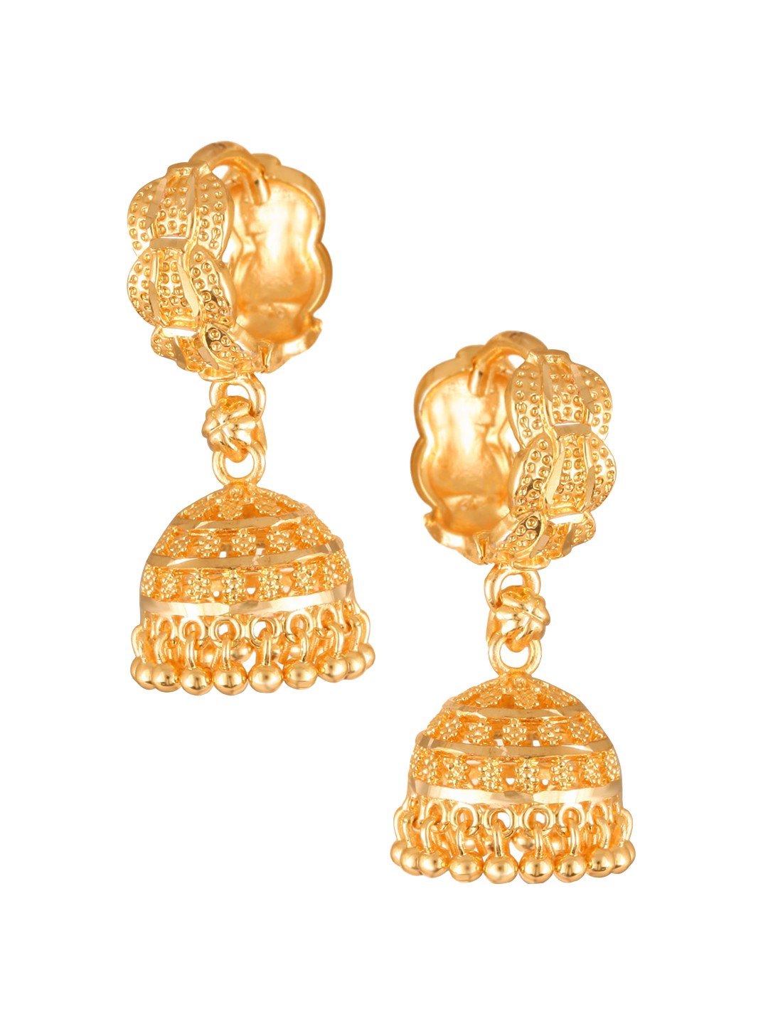 

Vighnaharta Gold-Plated Dome Shaped Jhumkas