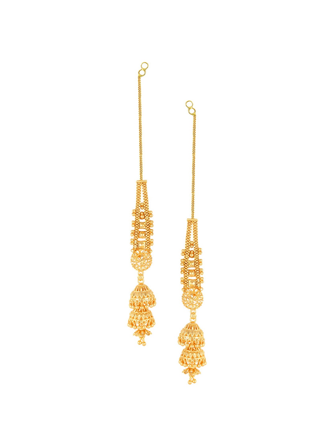 

Vighnaharta Gold-Plated Alloy Floral Stainless Steel Jhumkas Earrings