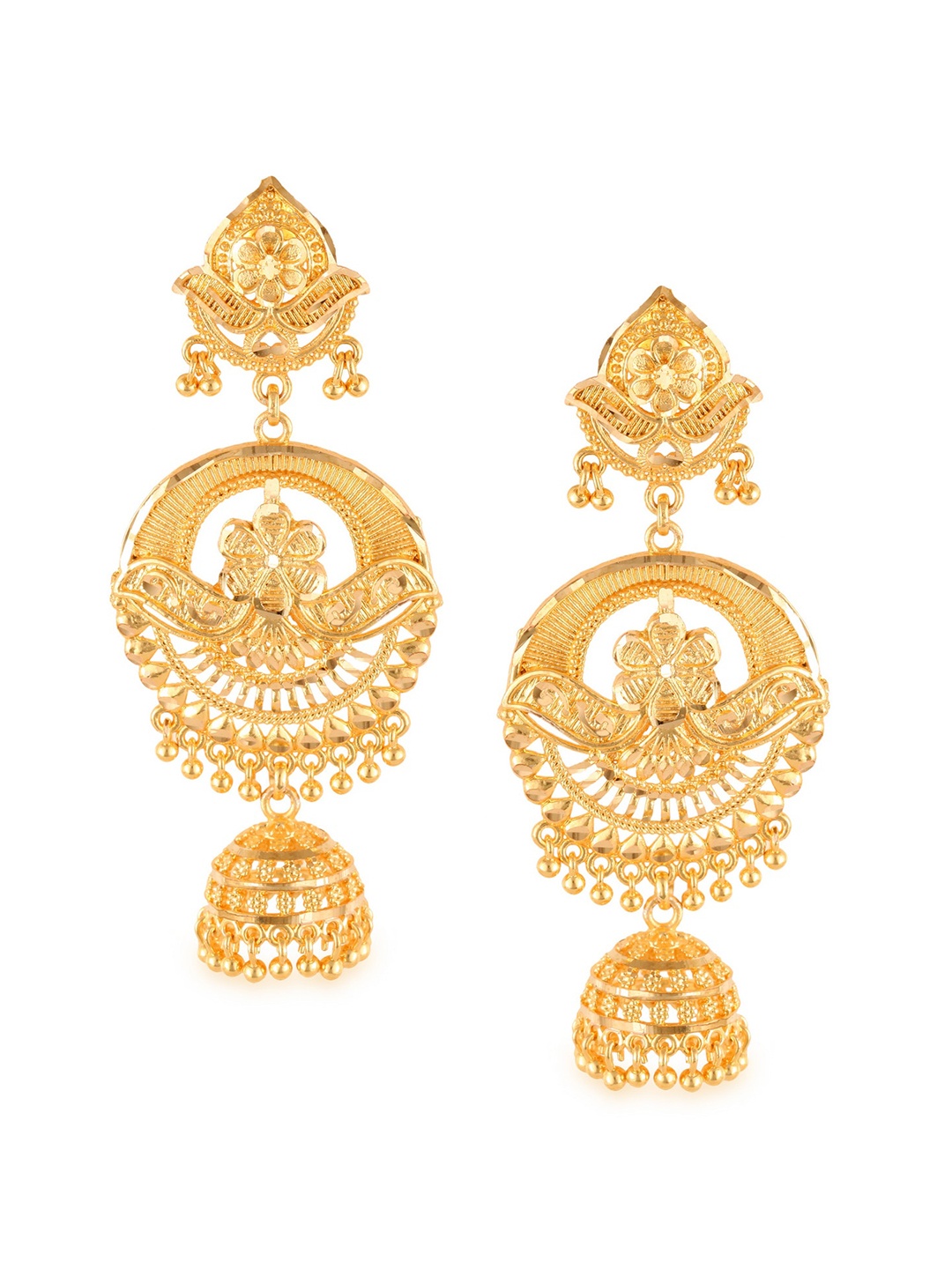 

Vighnaharta Gold-Plated Classic Jhumkas Earrings
