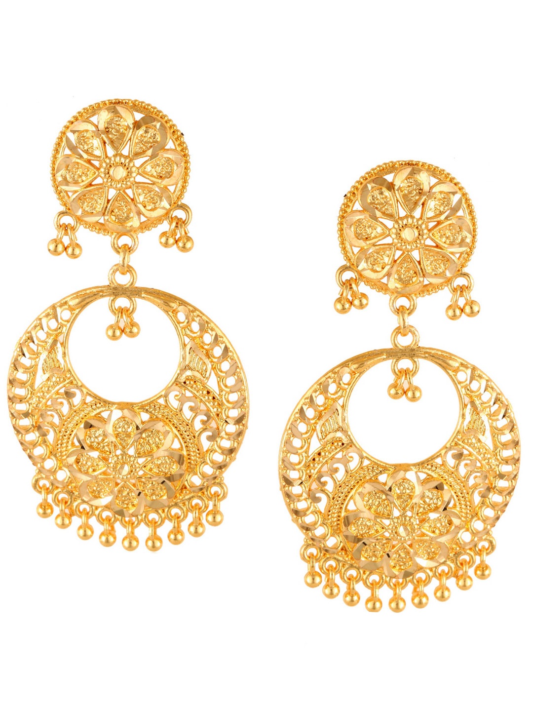 

Vighnaharta Gold-Plated Contemporary Drop Earrings