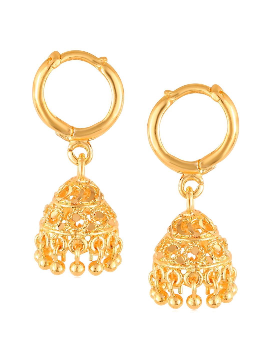 

Vighnaharta Gold-Plated Floral Jhumkas