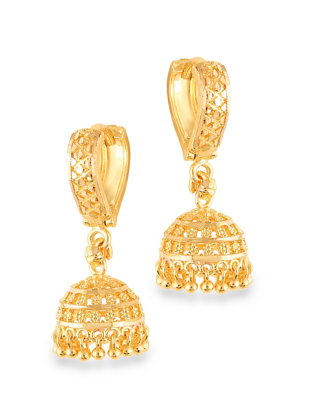 

Vighnaharta Gold-Plated Floral Jhumkas