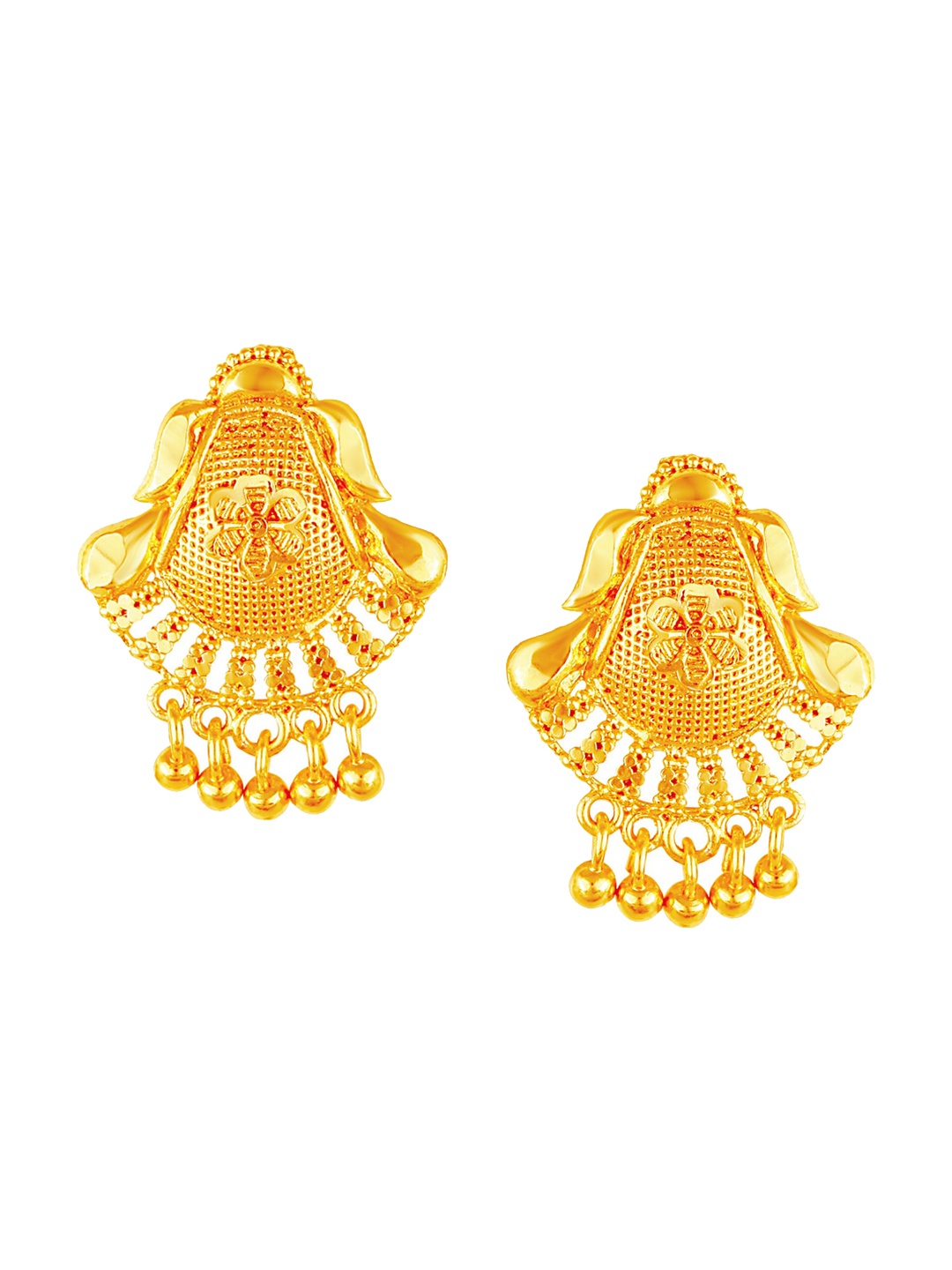 

Vighnaharta Gold-Plated Floral Drop Earrings