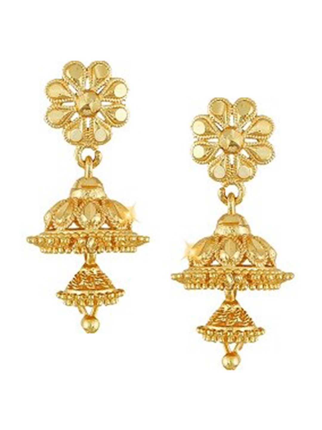 

Vighnaharta Gold-Plated Floral Jhumkas