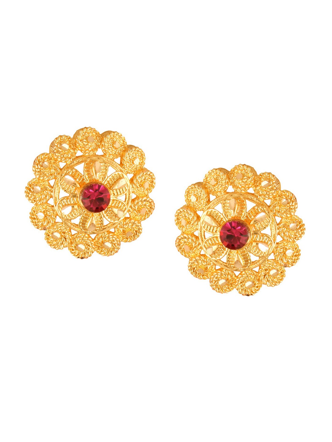 

Vighnaharta Gold-Plated Floral Studs Earrings