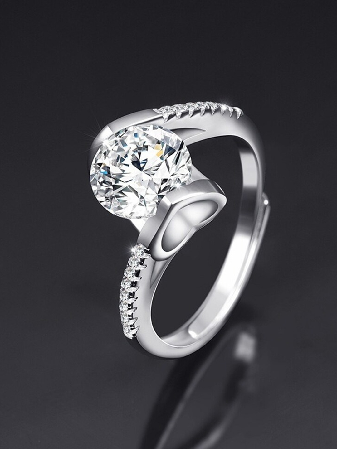 

MYKI Silver-Plated Adjustable Finger Ring