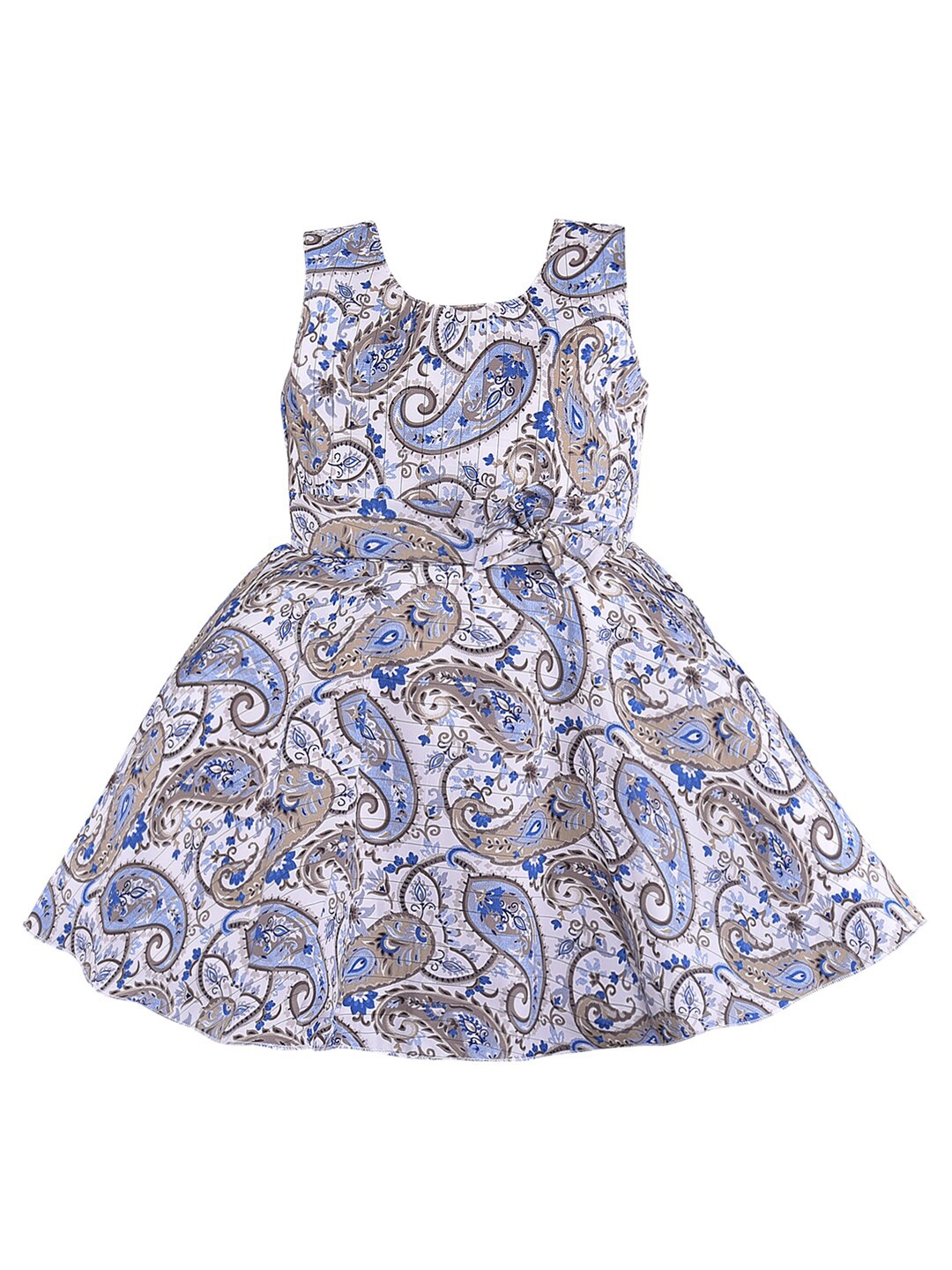 

Wish Karo Girls Paisely Printed Fit & Flare Dress, Blue