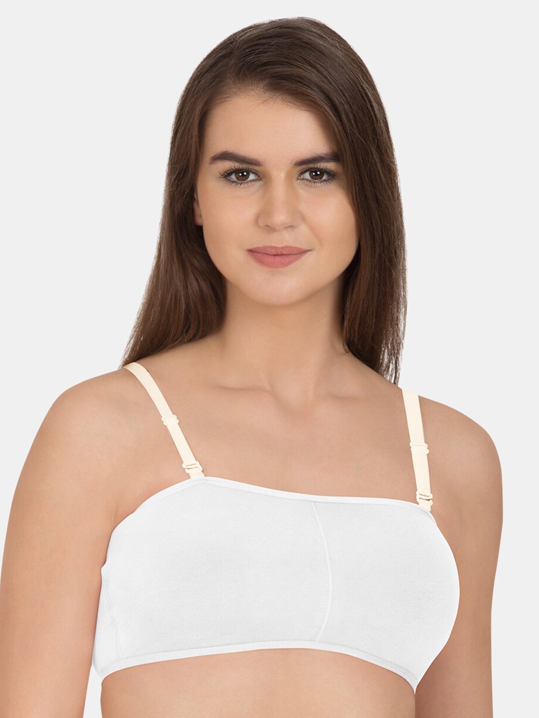 

Tweens Lightly Padded Cotton Bandeau Bra, White