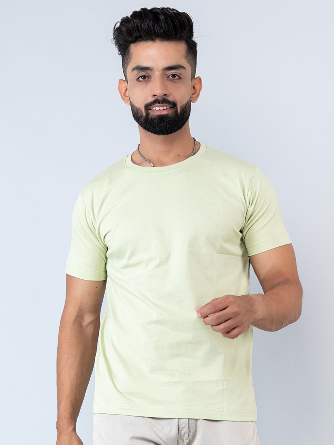 

Tistabene Round Neck Cotton T-Shirt, Lime green
