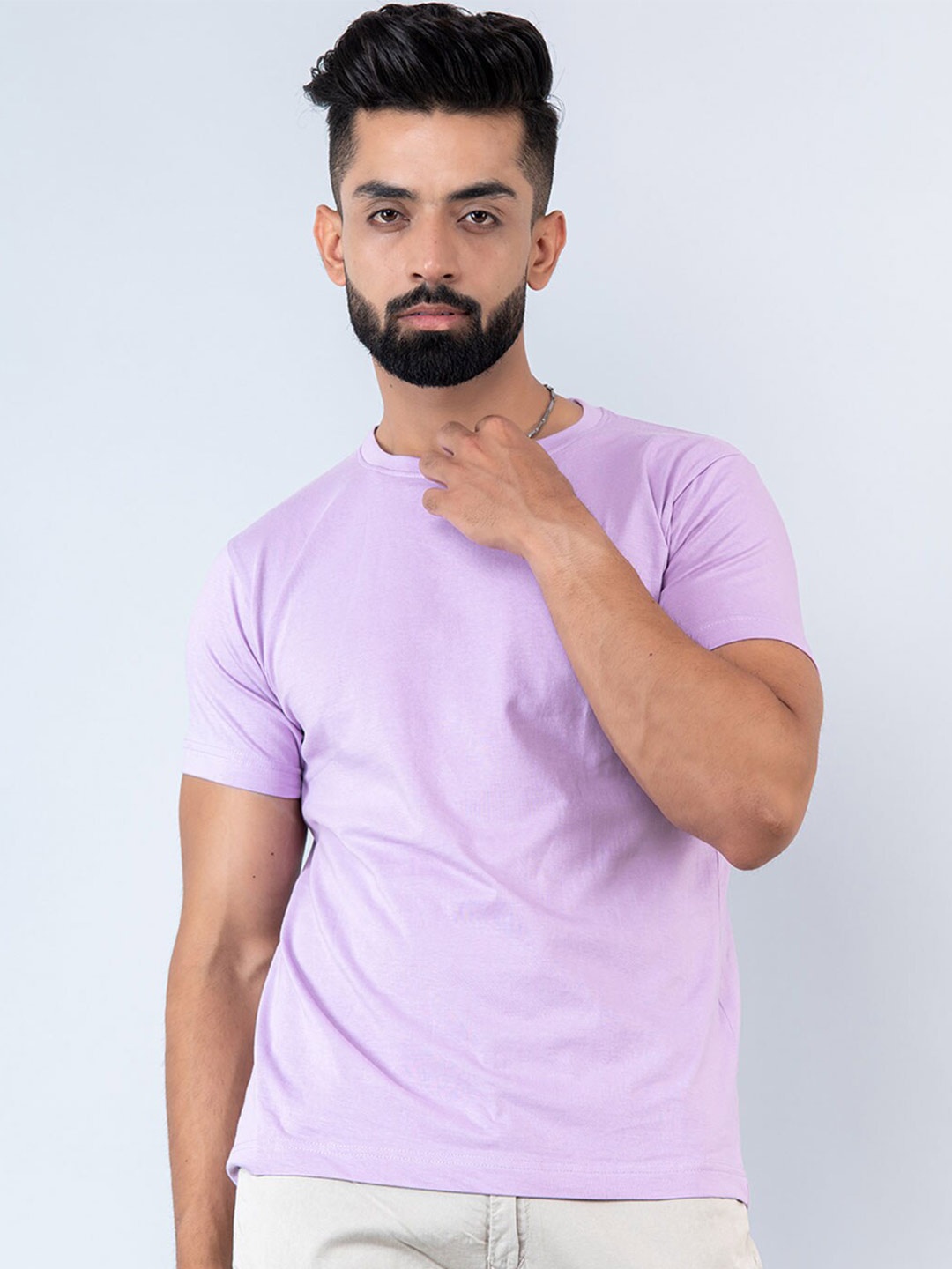 

Tistabene Round Neck Cotton T-Shirt, Lavender