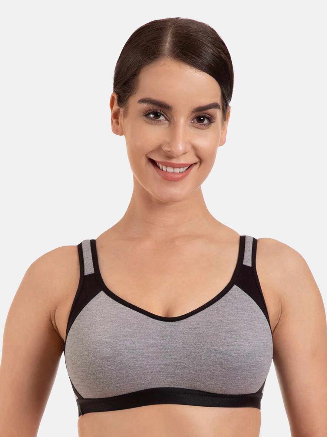 

Tweens Colourblocked Full Coverage Cotton Sports Bra, Black