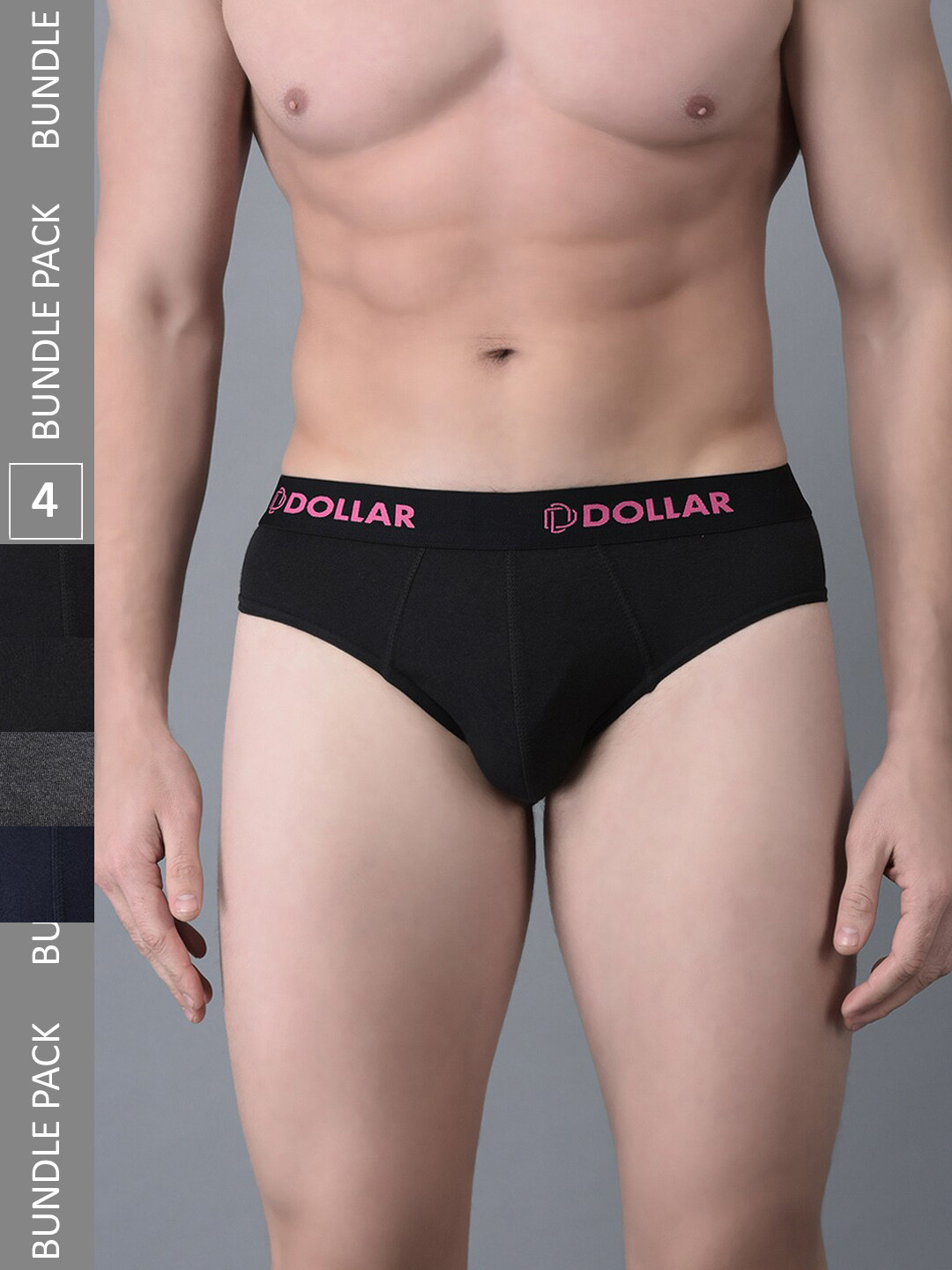

Dollar Bigboss Men Pack Of 4 Anti-Odour Assorted Cotton Basic Briefs MBBR-02-ACVA-PO4
