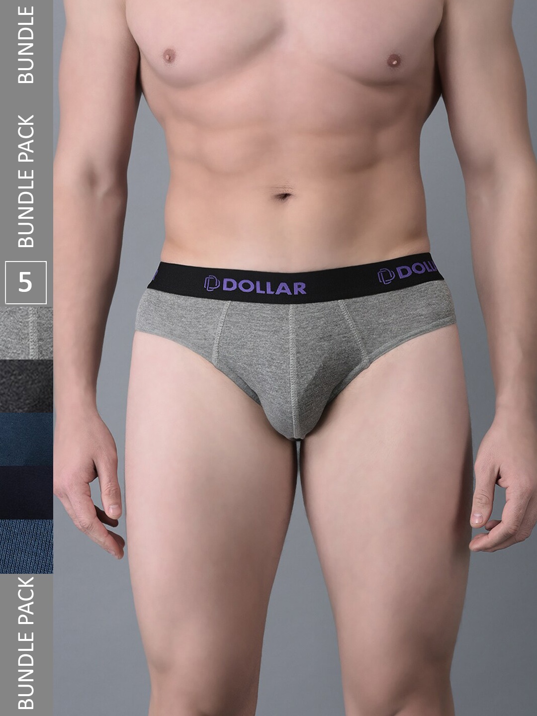 

Dollar Bigboss Men Pack Of 5 Assorted Cotton Basic Briefs MBBR-02-ACVA-PO5