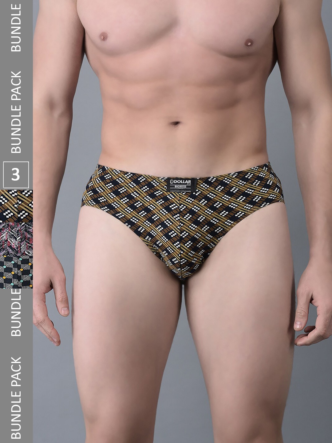 

Dollar Bigboss Men Pack Of 3 Anti-Odour Assorted Briefs MBBR-09-CZYBRF-PO3-CO2