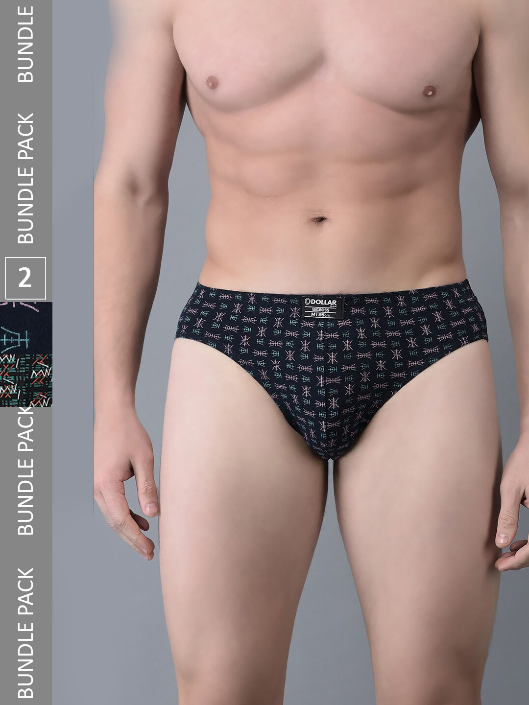 

Dollar Bigboss Men Pack Of 2 Anti-Odour Assorted Briefs MBBR-09-CZYBRF-PO2-CO5