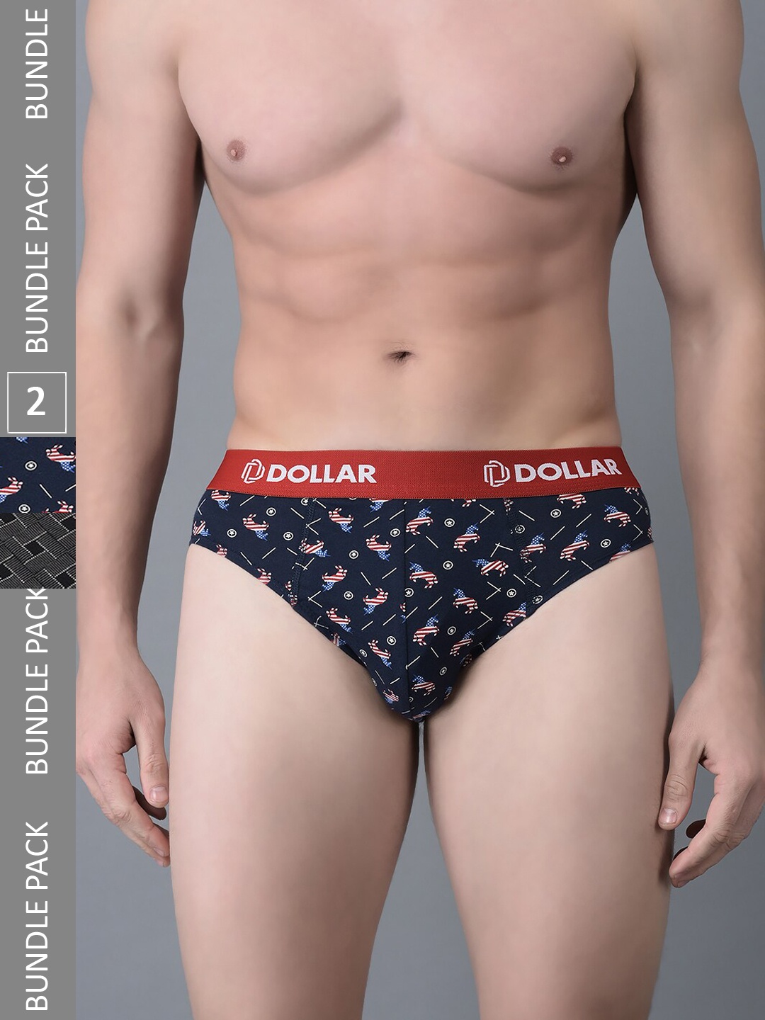 

Dollar Bigboss Men Pack Of 2 Anti-Odour Assorted Combed Cotton Briefs PO2-CO3