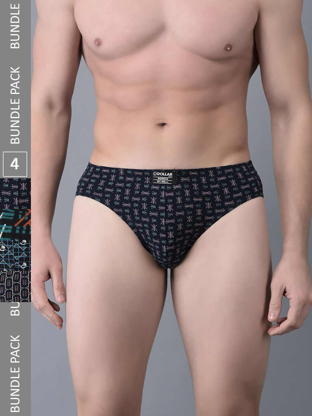 

Dollar Bigboss Men Pack Of 4 Anti-Odour Assorted Briefs MBBR-09-CZYBRF-PO4-CO2