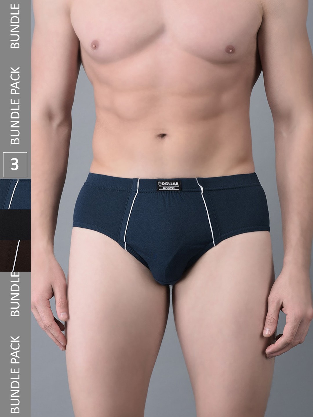 

Dollar Bigboss Men Pack Of 3 Assorted Anti Odour Cotton Basic Briefs MBBR-03-MDSUE-PO3-CO2