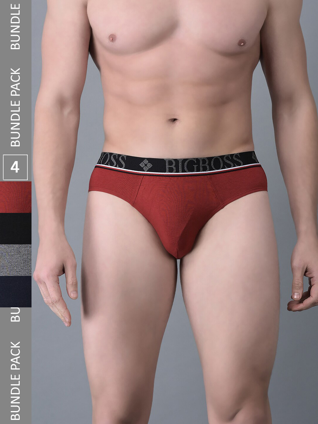 

Dollar Bigboss Men Pack Of 4 Assorted Anti Microbial Basic Briefs MJBR-09-MBLIO-PO4