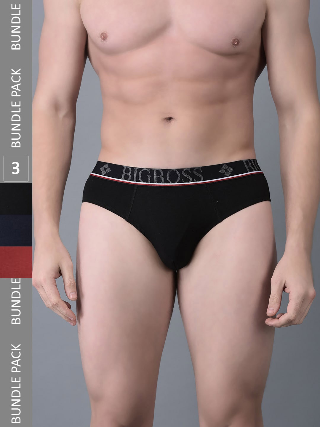 Dollar Bigboss Men Pack Of 3 Assorted Anti Microbial Basic Briefs MJBR-09-MBLIO-PO3-CO1