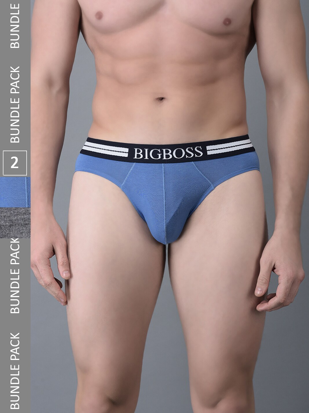 

Dollar Bigboss Men Pack Of 2 Cotton Assorted Basic Briefs VANumber: MJBR-10-GNDO-PO2-CO2