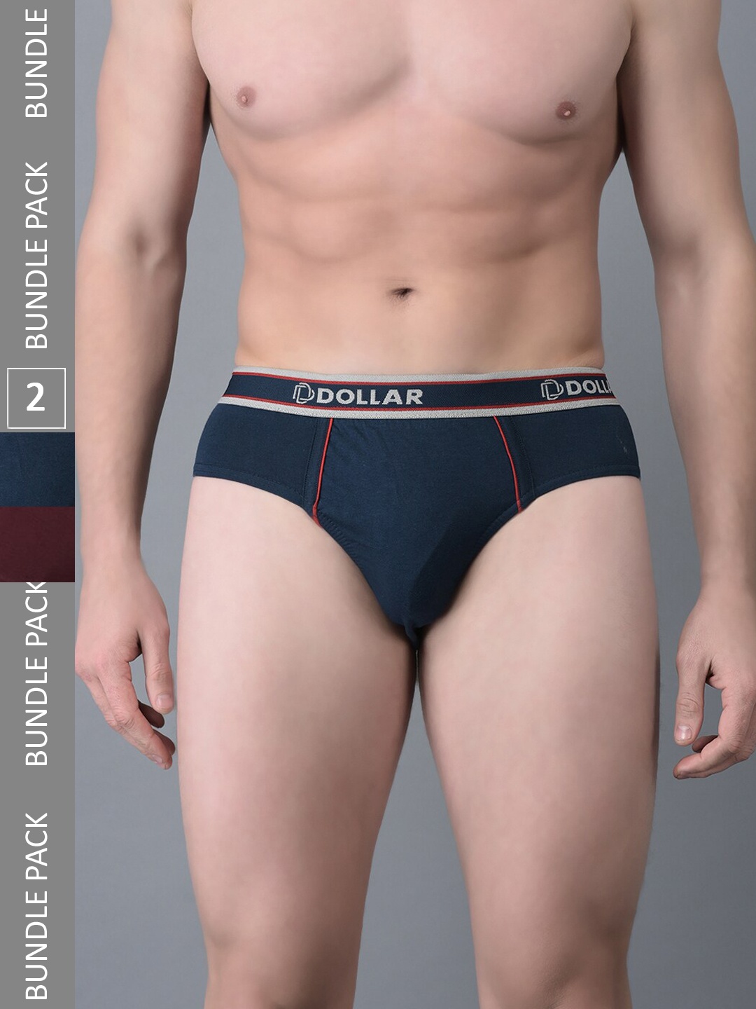 

Dollar Bigboss Men Pack Of 2 Assorted Anti Odour Cotton Basic Briefs